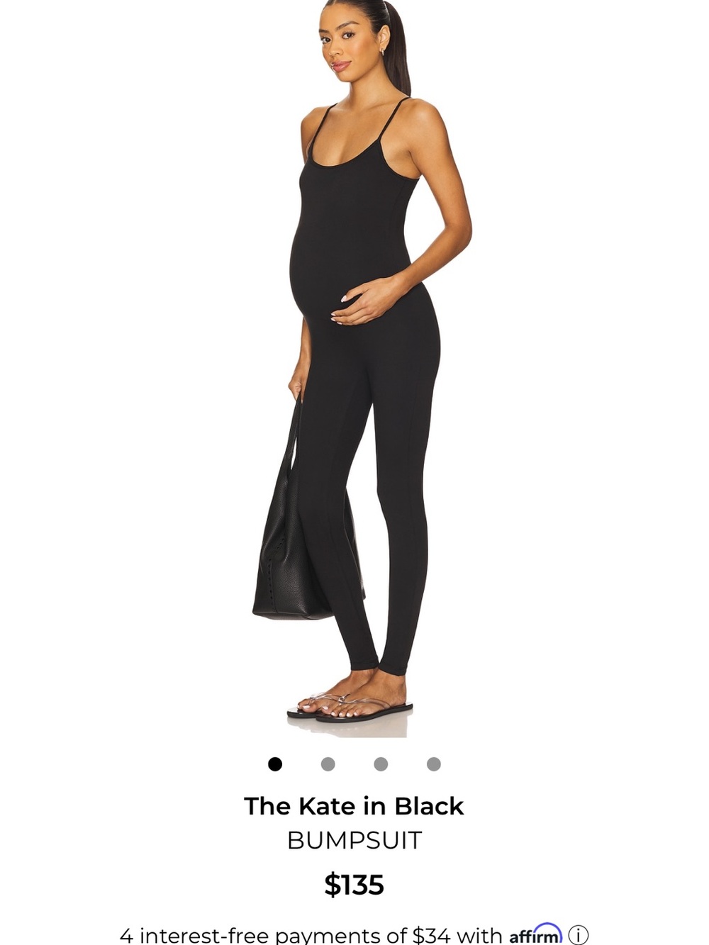 Maternity Slim-Strap Jumpsuit in Black